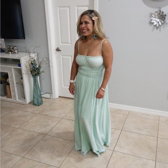 Spring summer mint maxi dress Greek goddess bodice TikTok viral - Picture 4 of 6